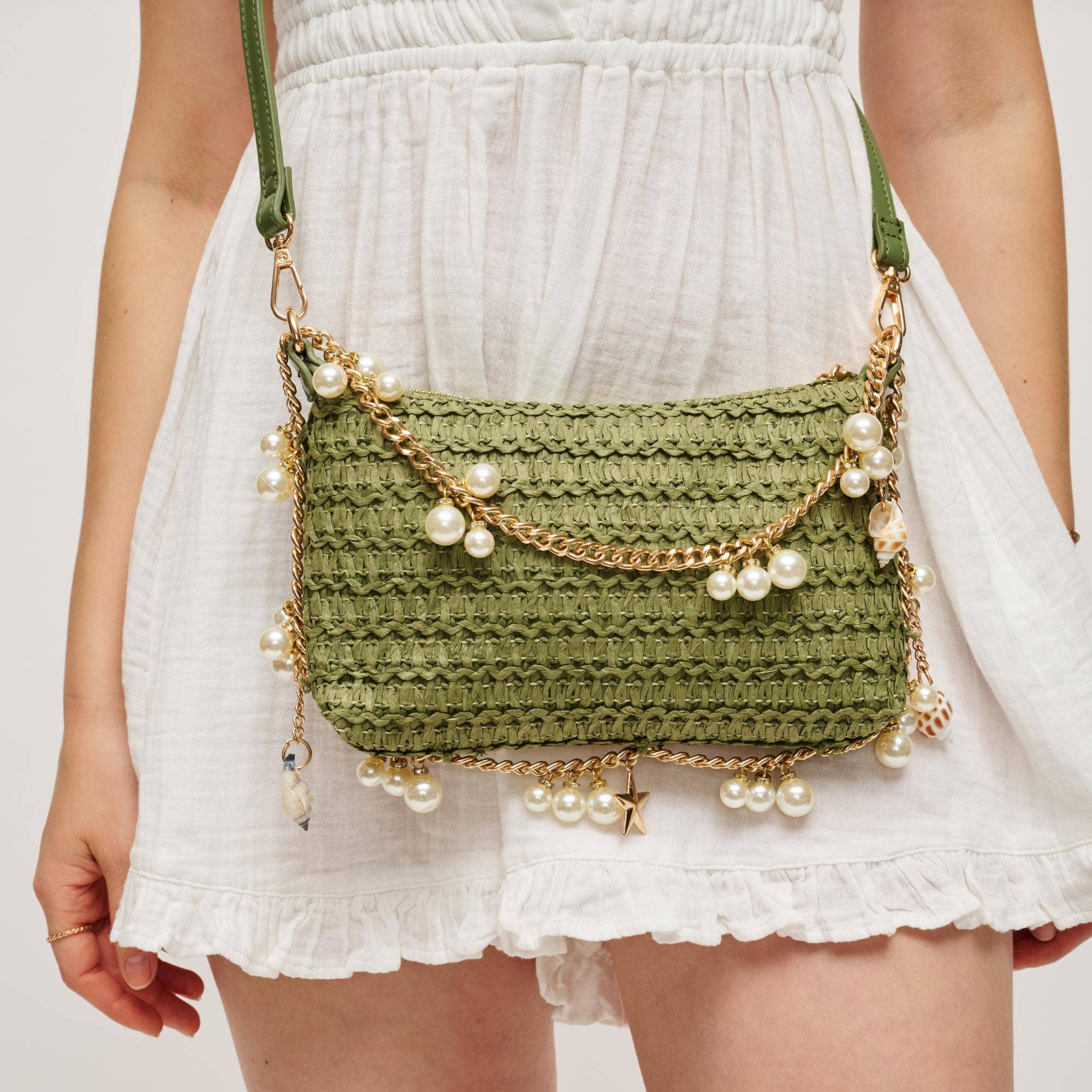 Steph Seasonal Seashell Straw Bag Evening Bag
