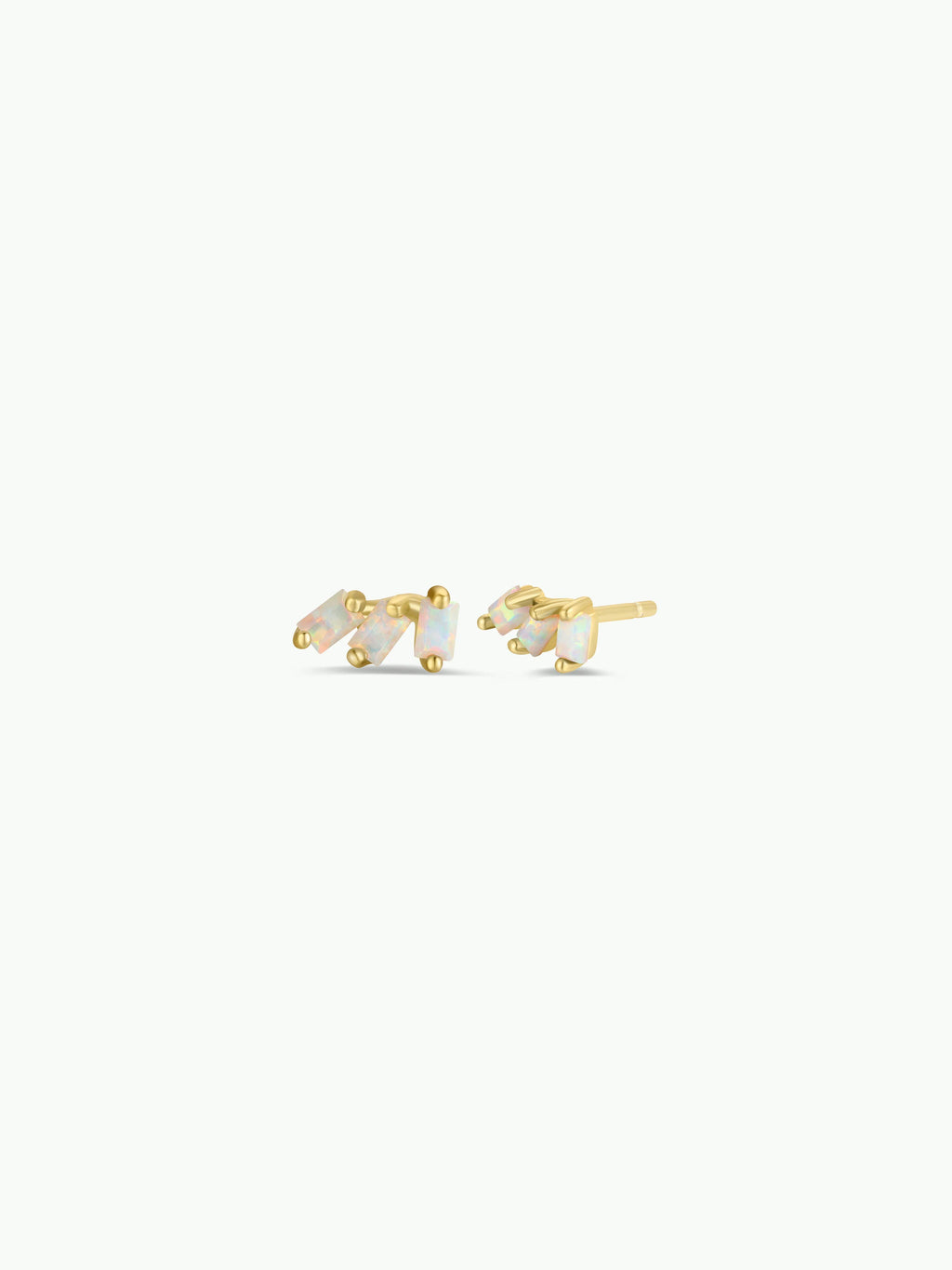 Trio Studs | White Opal & Gold