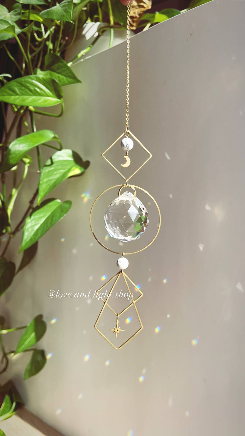 POLARIS Celestial Suncatcher with Howlite Beadwork