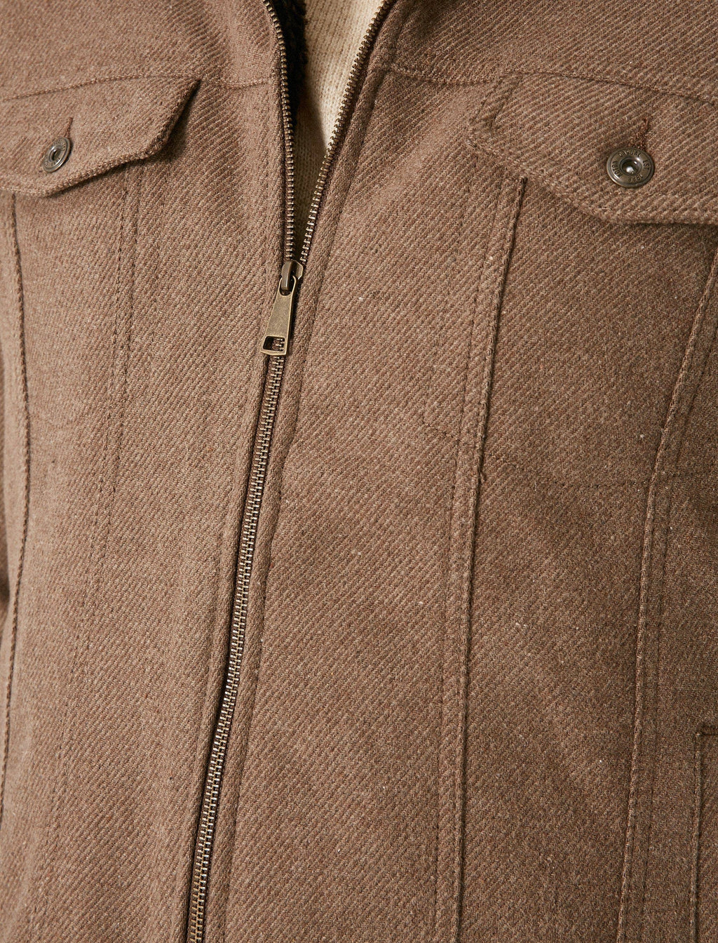 Sherpa Lined Trucker Jacket in Mink