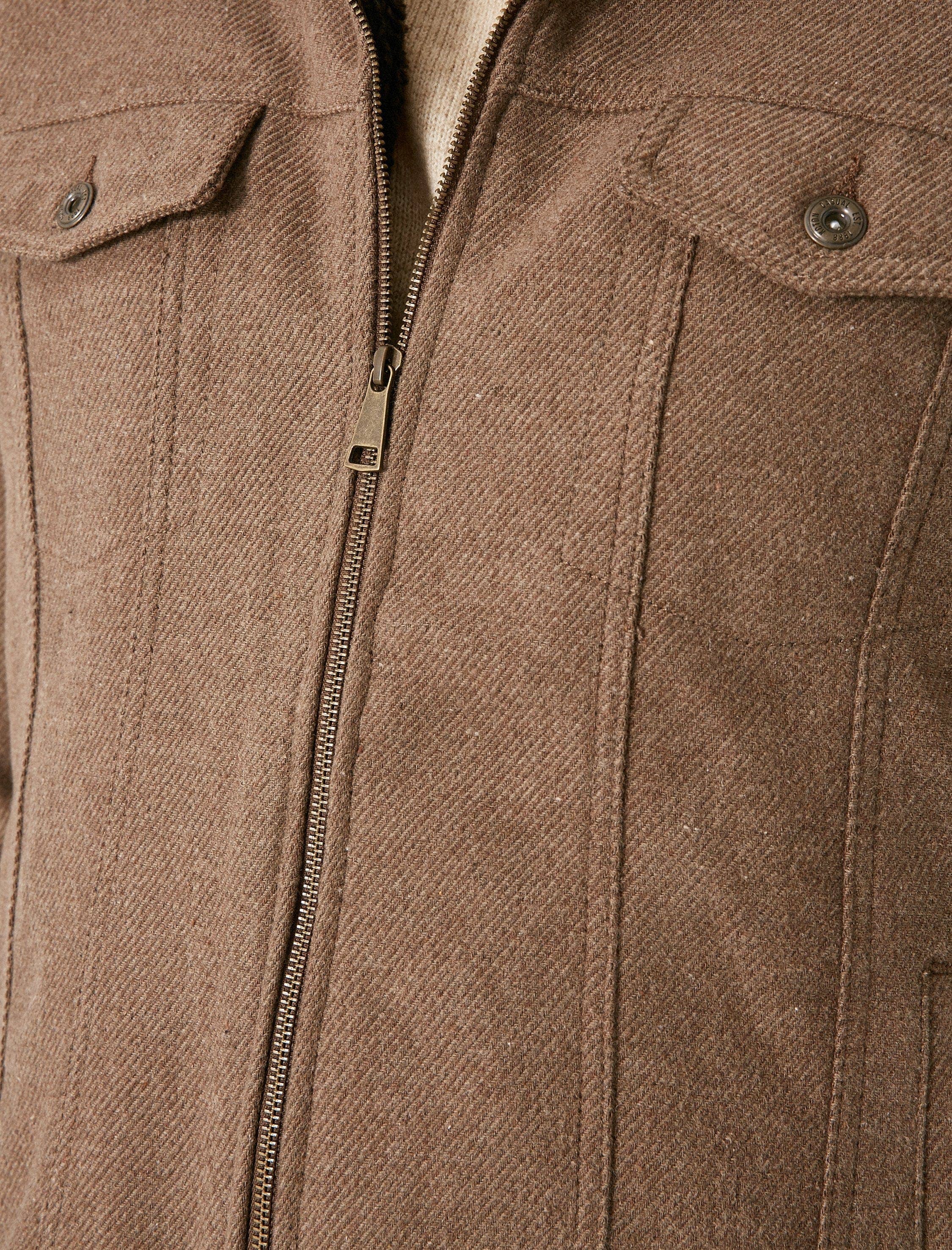 Sherpa Lined Trucker Jacket in Mink
