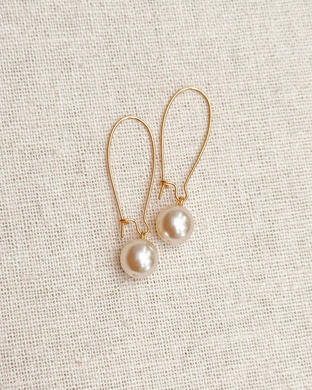 Pearl Drop Gold Earrings