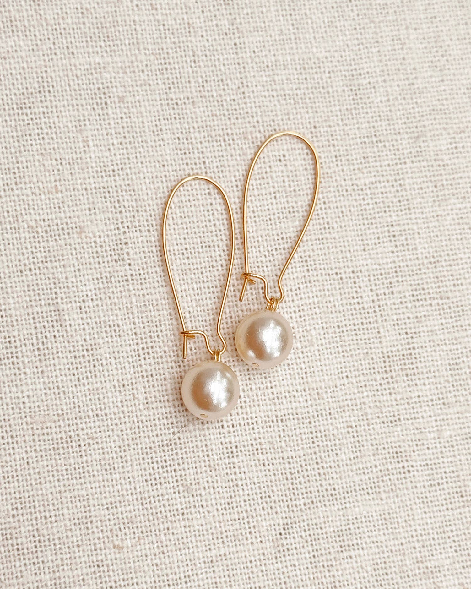 Pearl Drop Gold Earrings