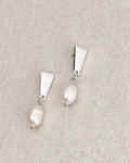 Minimalist Bar Pearl Drop Earrings