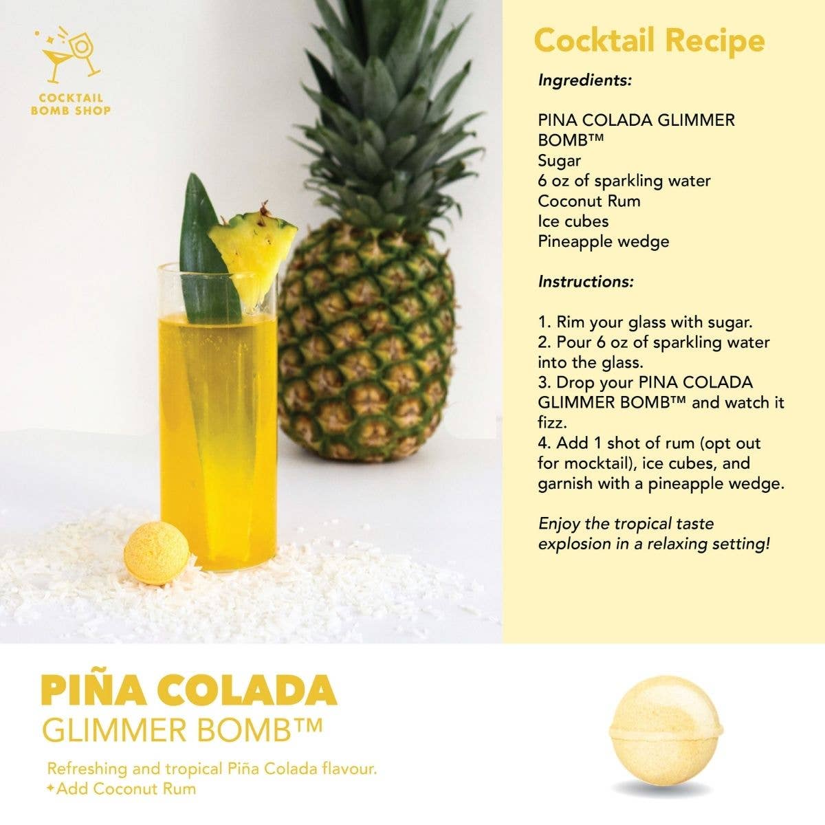 Cocktail Bombs | Pina Colada