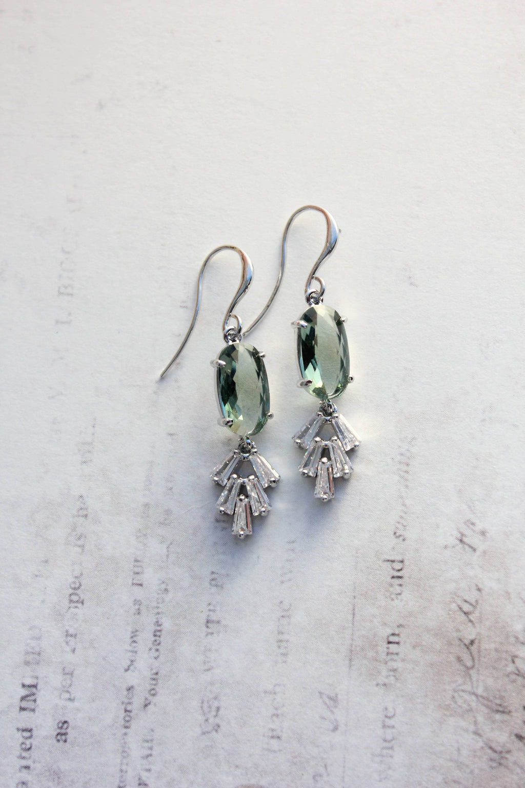 Art Deco Earrings | Sea Green
