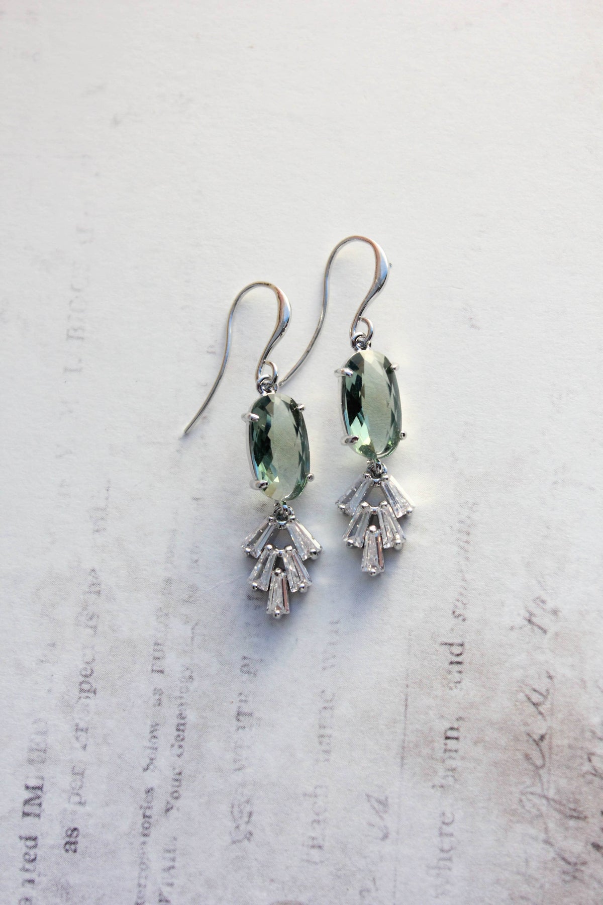Art Deco Earrings | Sea Green