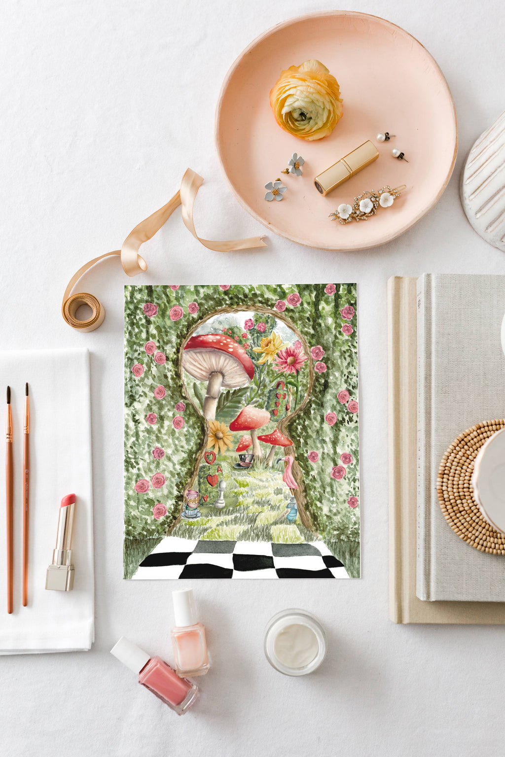 Alice in Wonderland Rosebush Print