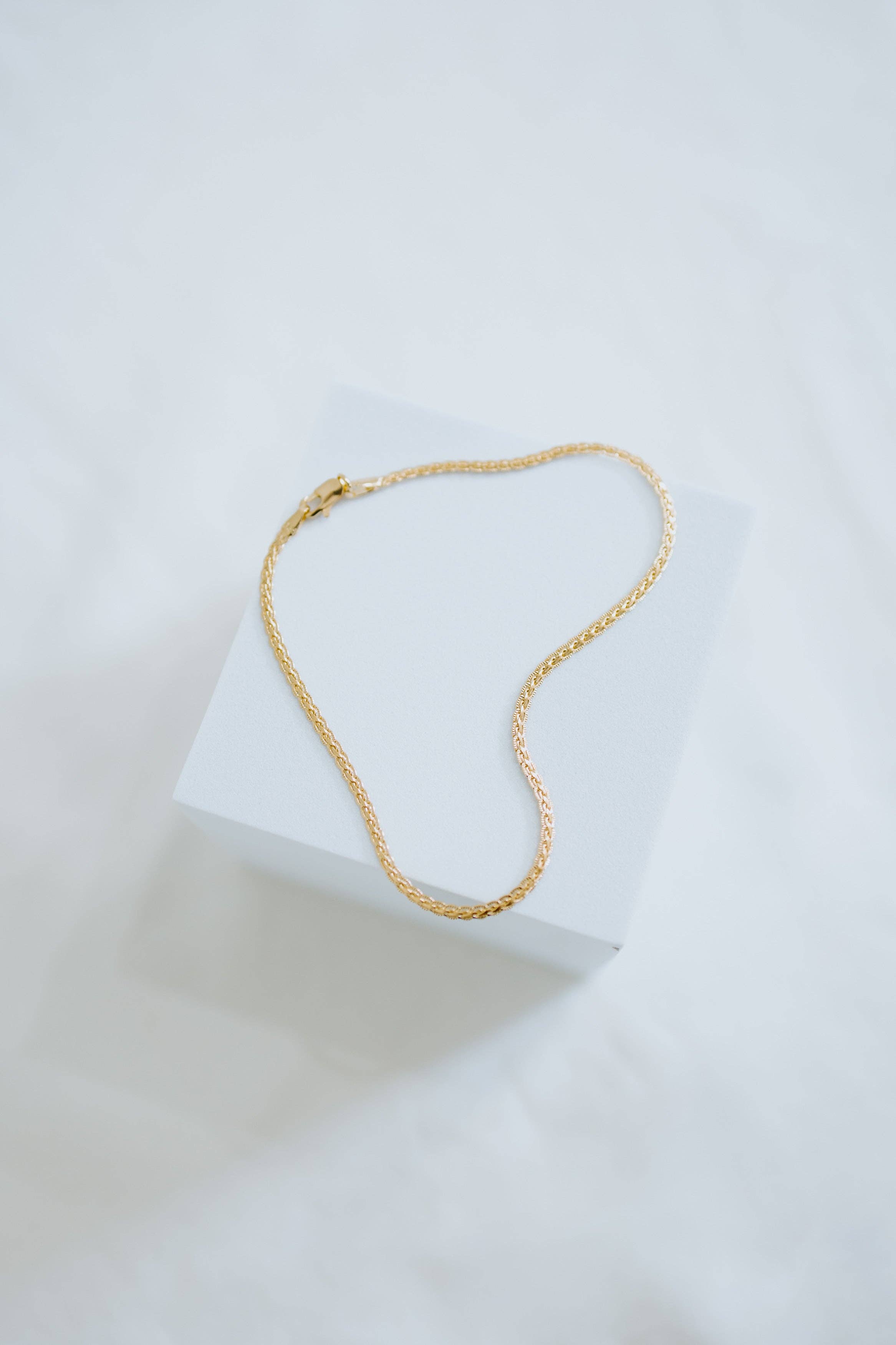 Gold Braided Chain Anklet