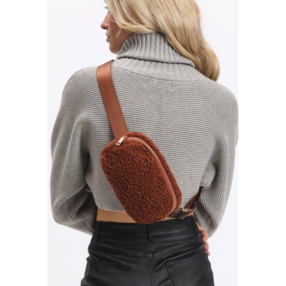 Santi Sherpa Shearling Belt Bag Fanny Pack
