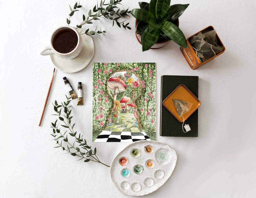 Alice in Wonderland Rosebush Print