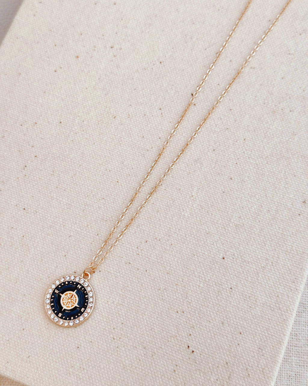 Double-Sided Compass Pendant Necklace