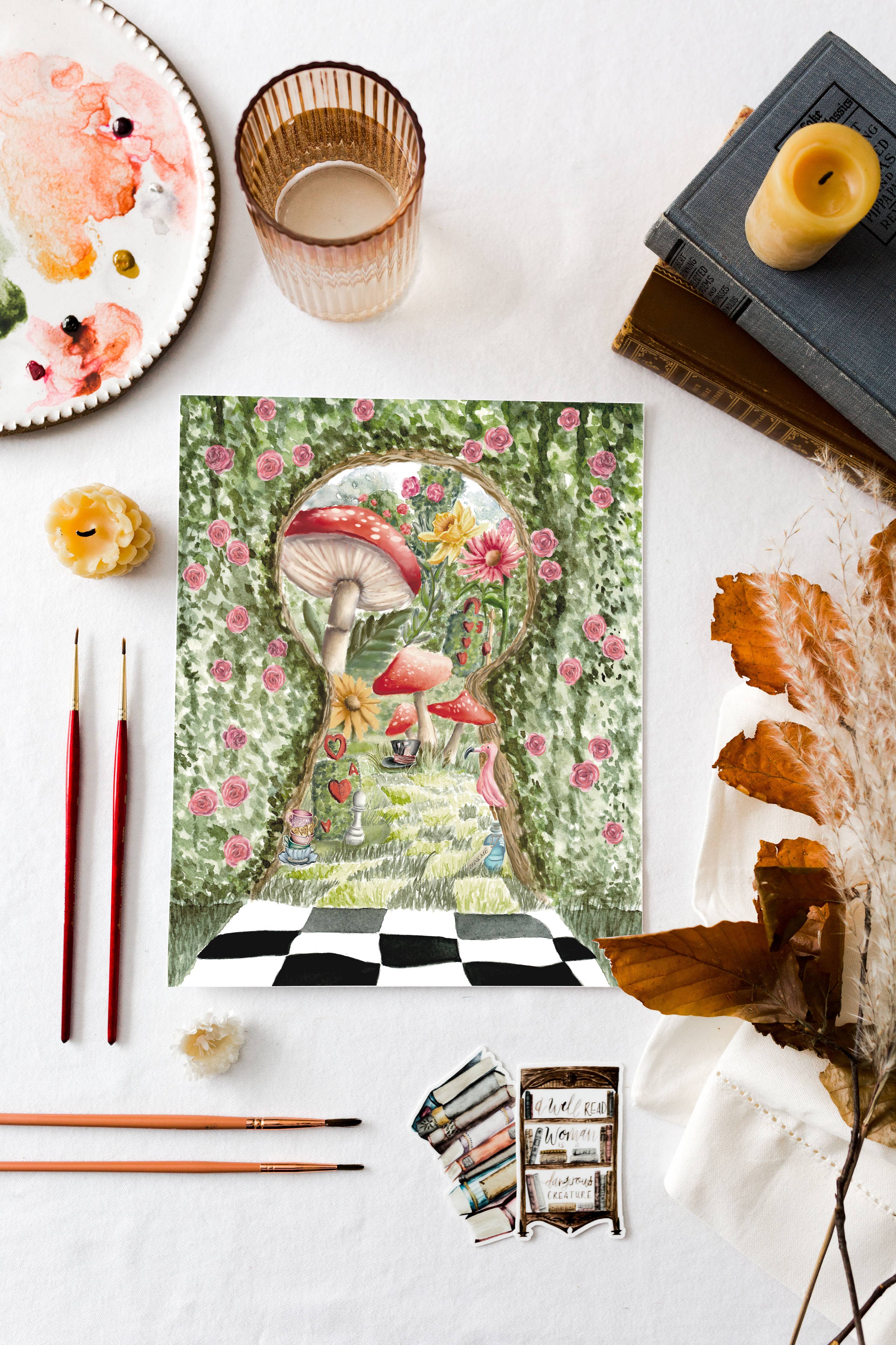 Alice in Wonderland Rosebush Print
