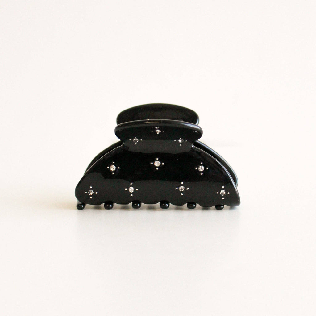 Claw Clip | Black with CZ Stones