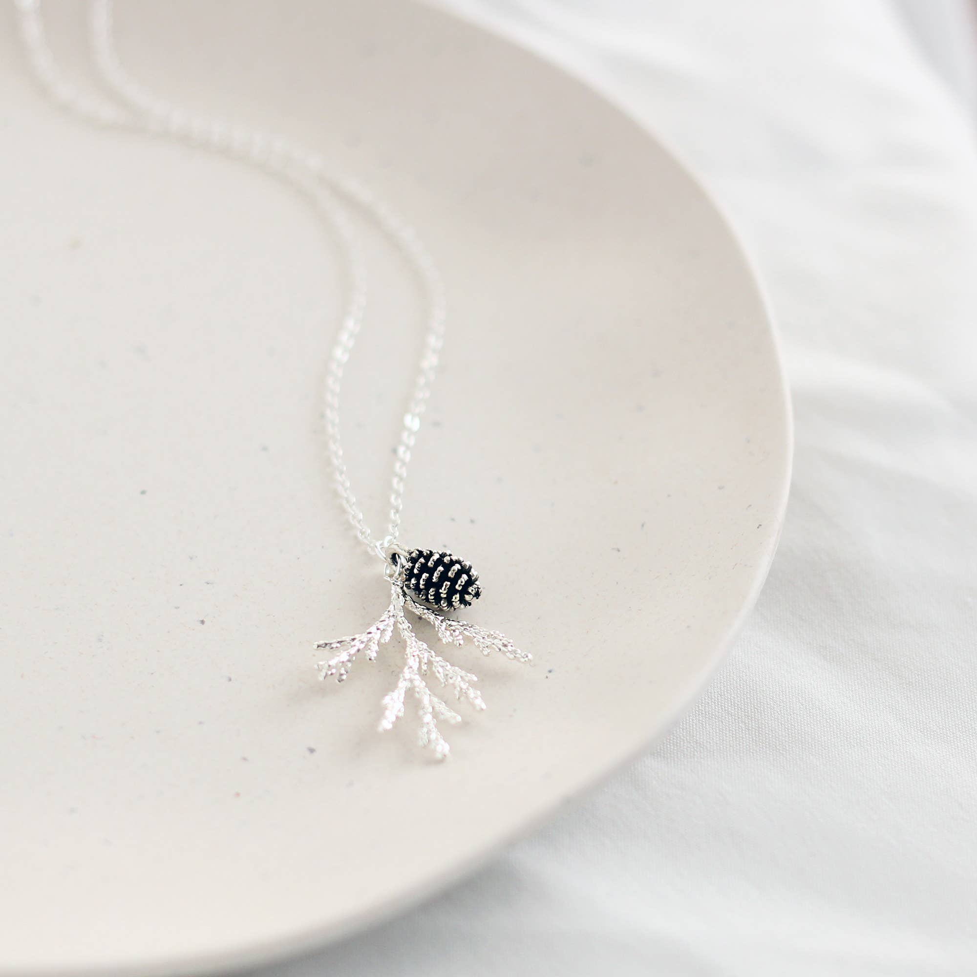 Juniper & Pine Cone Necklace: Gold