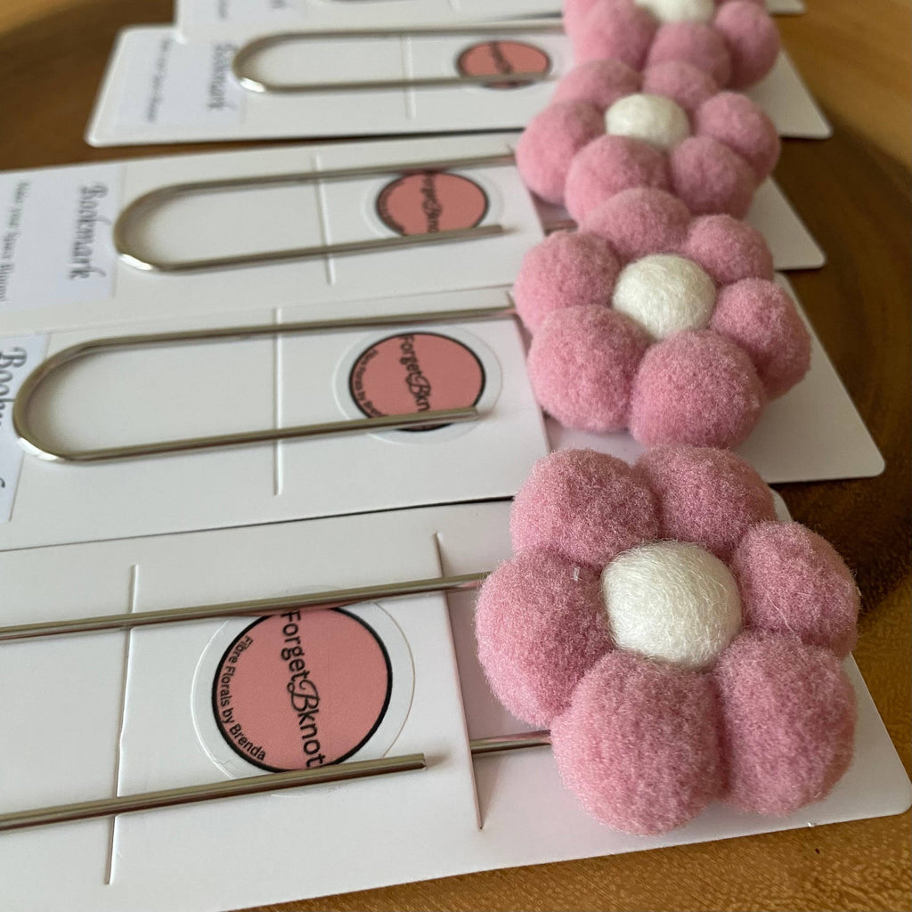 Pompom & Felt Flower Flower Bookmark