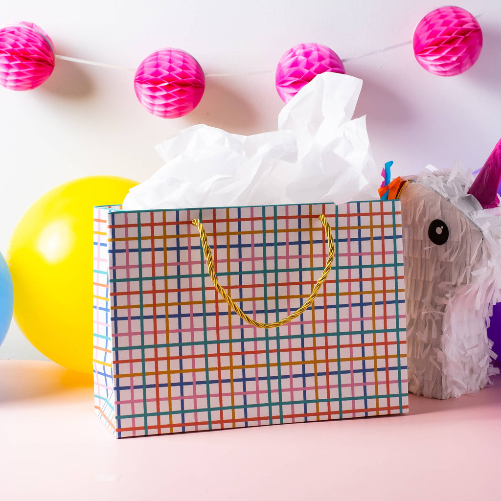 Prismatic Striped Pattern Gift Bag