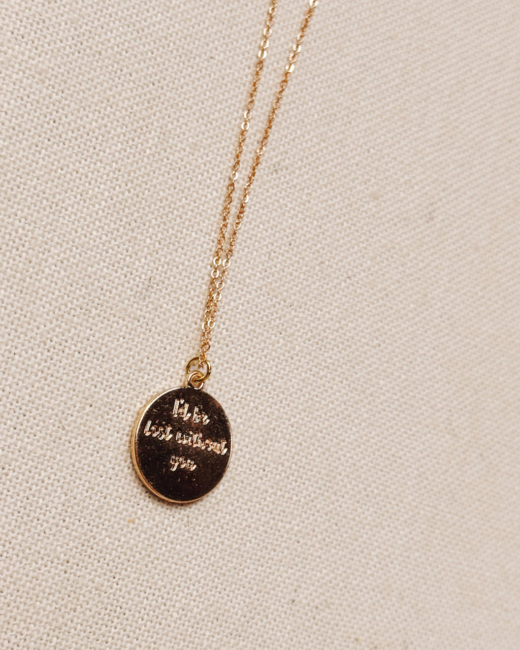 Double Sided Gold Compass Necklace