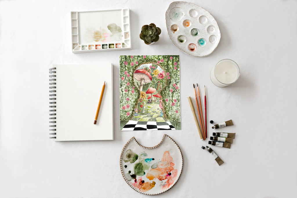 Alice in Wonderland Rosebush Print