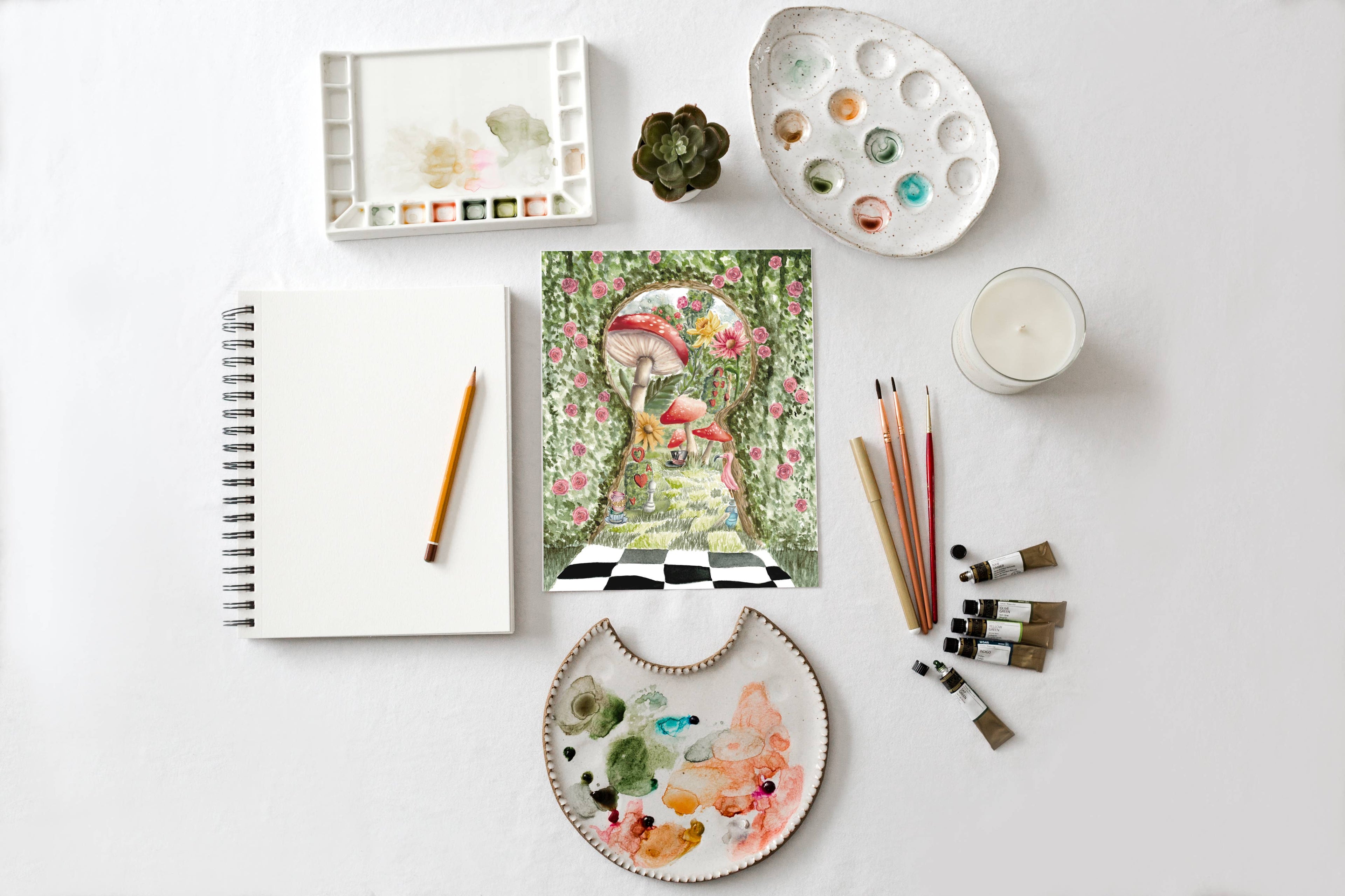 Alice in Wonderland Rosebush Print