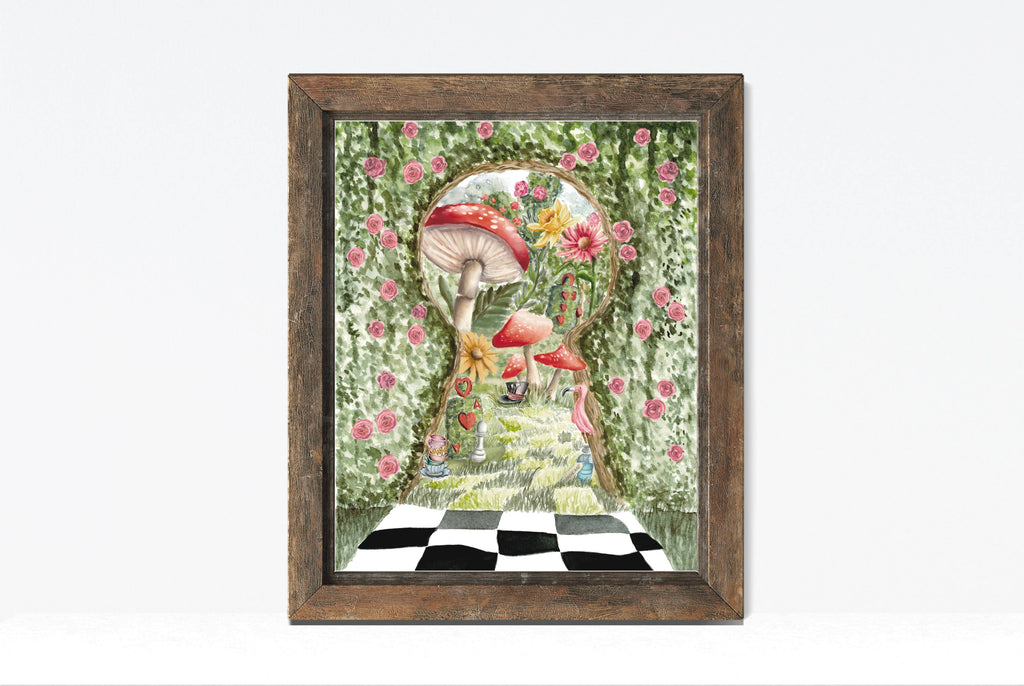 Alice in Wonderland Rosebush Print