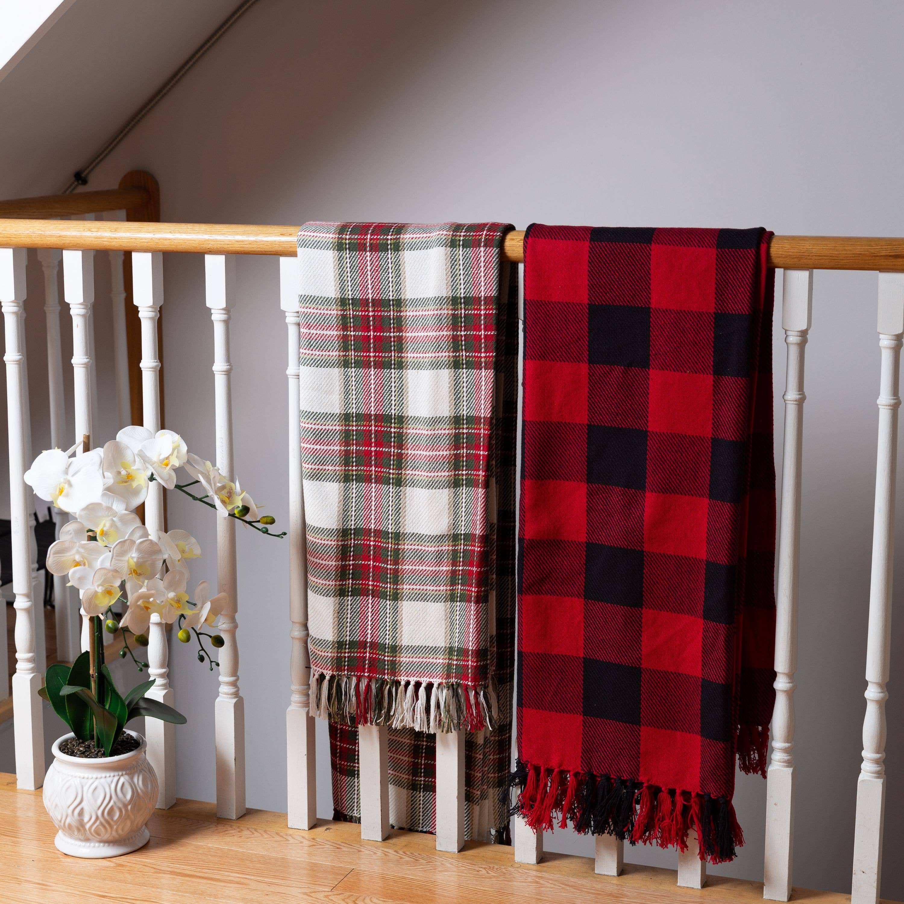 100% Cotton Plaid Throw 50x60