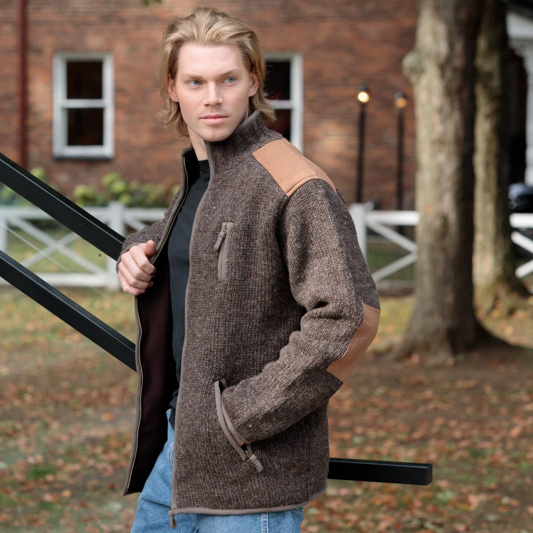 Oxford Full-Zip Wool Sweater