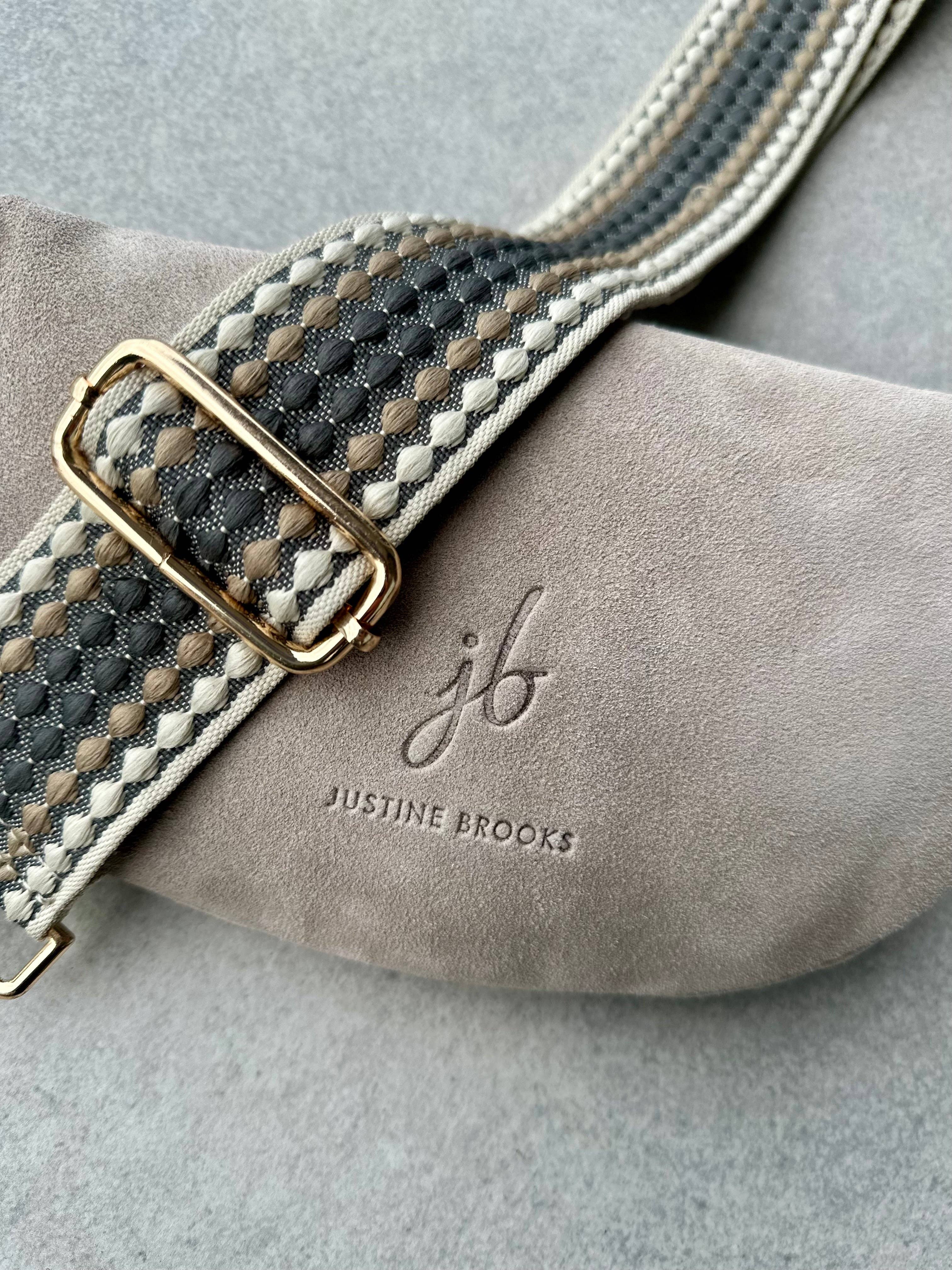 Suede bone crossbody bag