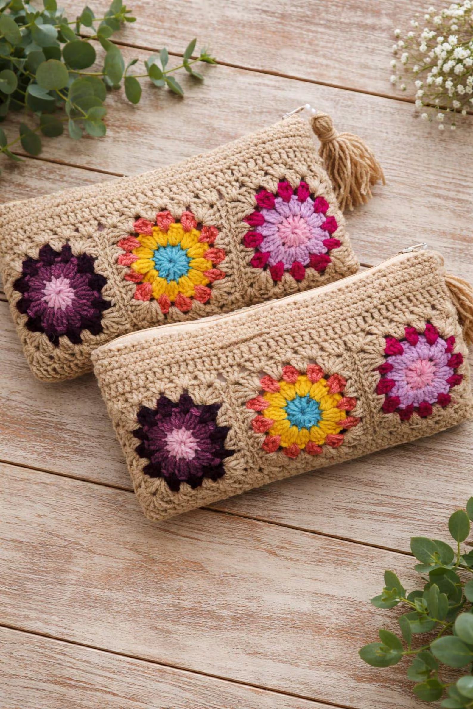 Handmade Granny Square Clutch