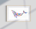 Patchwork Whale Fine Art Print