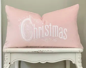 Pink Santa velour cushion cover